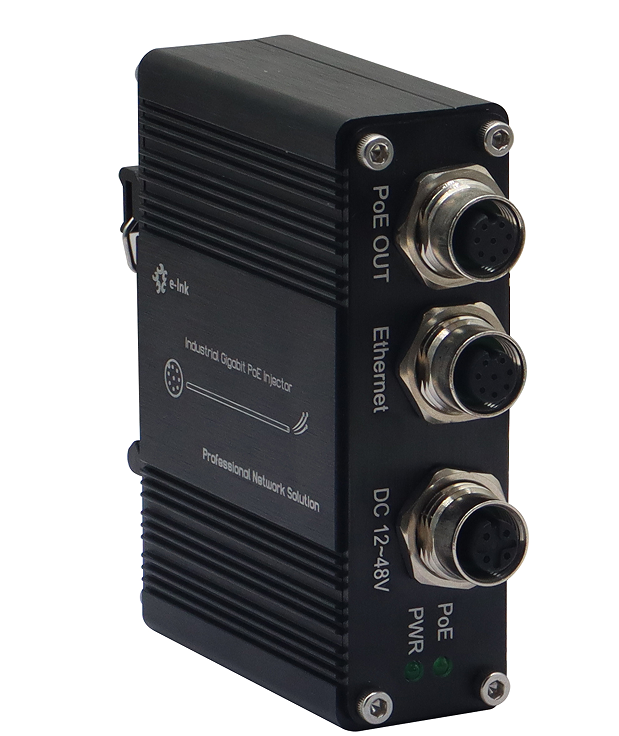 Power Over Ethernet - EN50155 Industrieller M12 PoE-Injektor 12–48 V