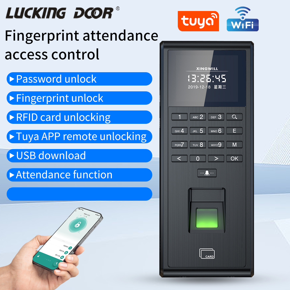 Smart Card Reader - Tuya Smart Biometrische Fingerabdruckerkennung Zeiterfassungssystem 1000