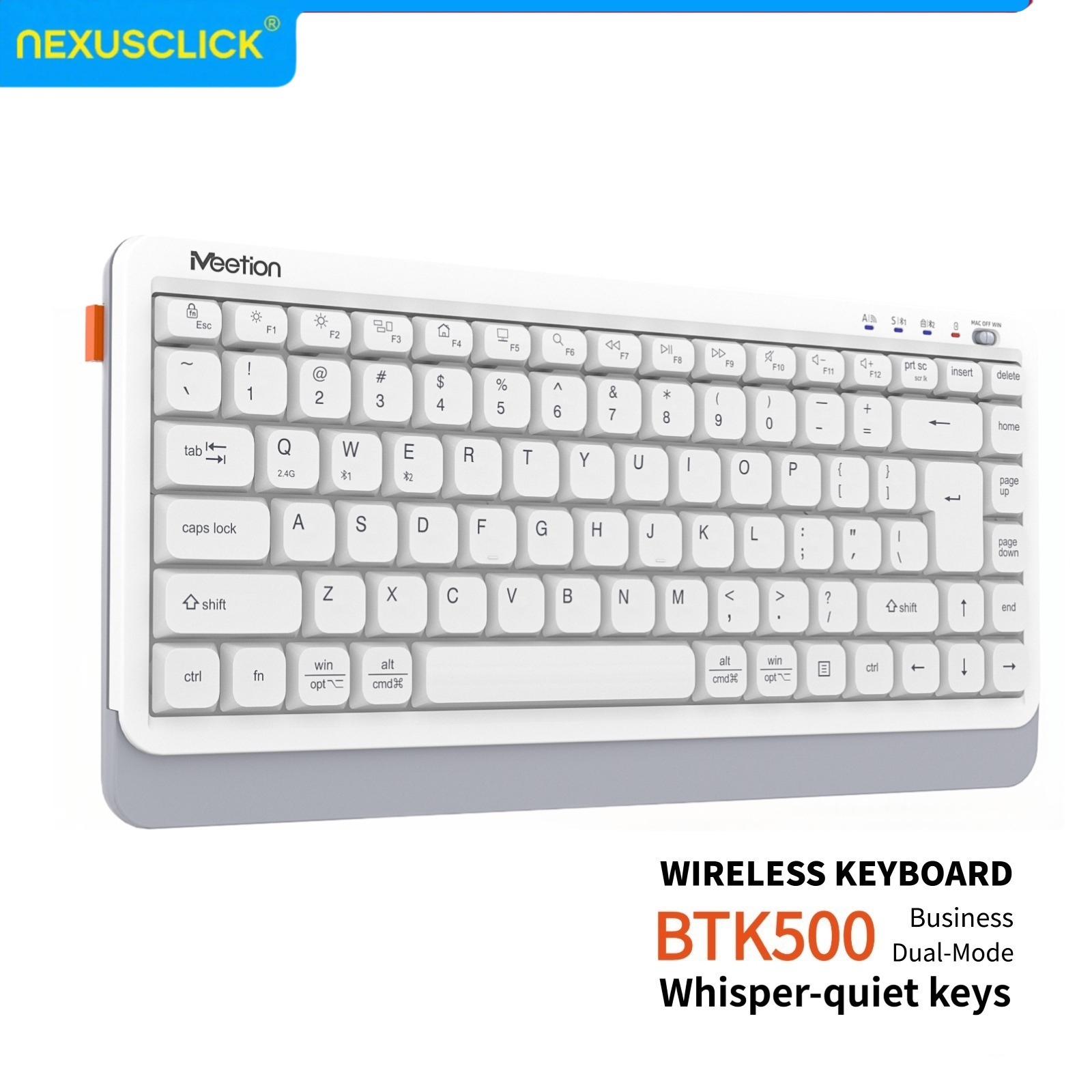 Office Xp - NexusClick Leise Ultraflache Dual-Mode Kabellose Tastatur,