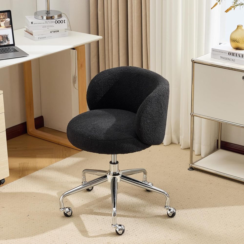 Office Tech Chair - Kompakter Drehstuhl mit Rollen, ergonomische niedrige