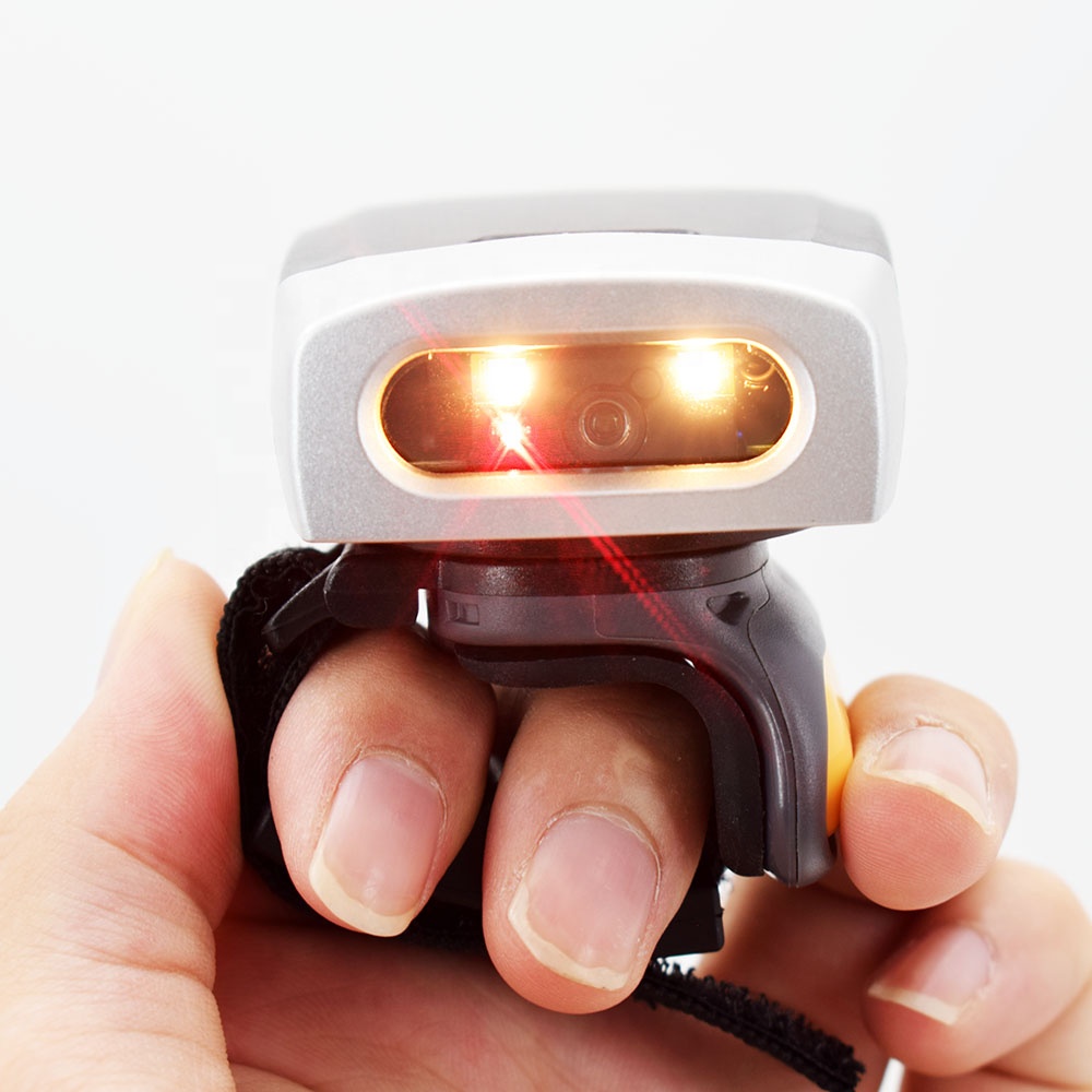Barcode Scanner 2D - Tragbarer Kabelloser 2D-Ring-Finger-Barcode-Scanner für Android/iOS/Windows Auf