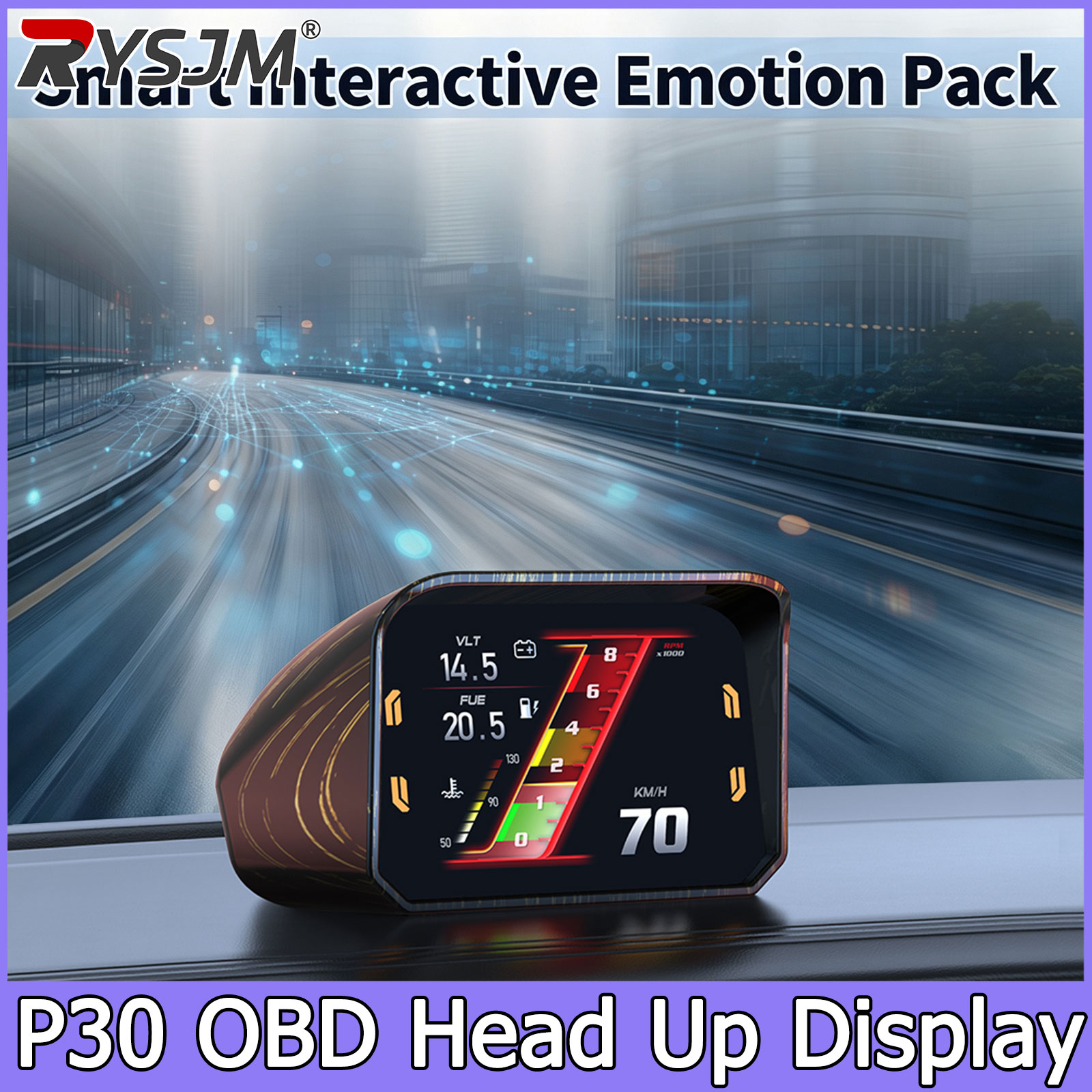 Pc Security Lock - P30 Tachometer Drehzahlmesser HUD OBD2 Display