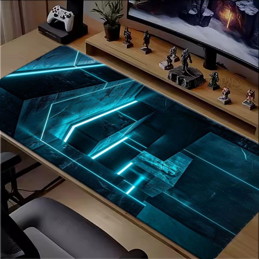 Cyan Neon Tech Geometrisches G – Office Tech Desk Bewertung und Preis