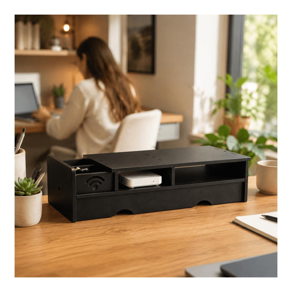 Schwarze Matte WLAN-Router-Auf – Office Tech Desk Bewertung und Preis